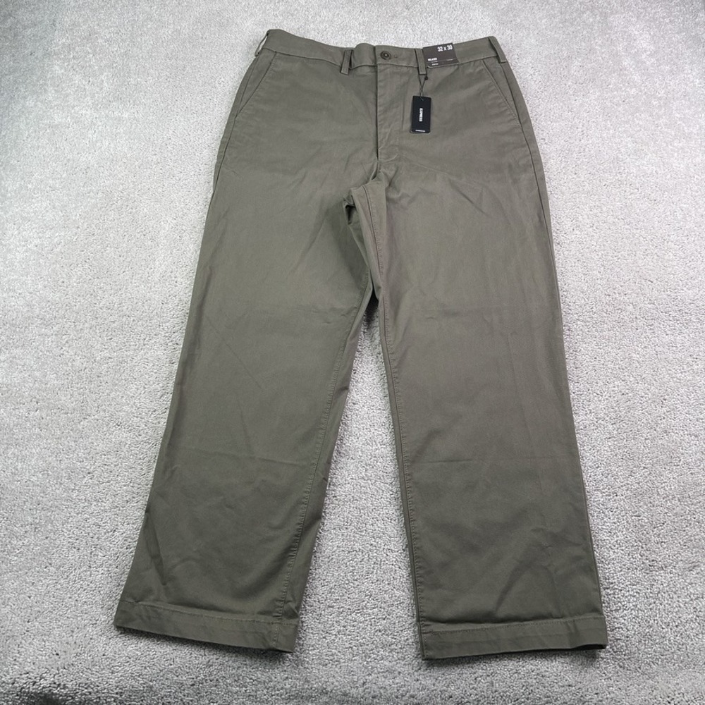 NEW Express Pants Mens 32x30 (Fits 32x28) Brown Relaxed Fit Stretch Chino NWT